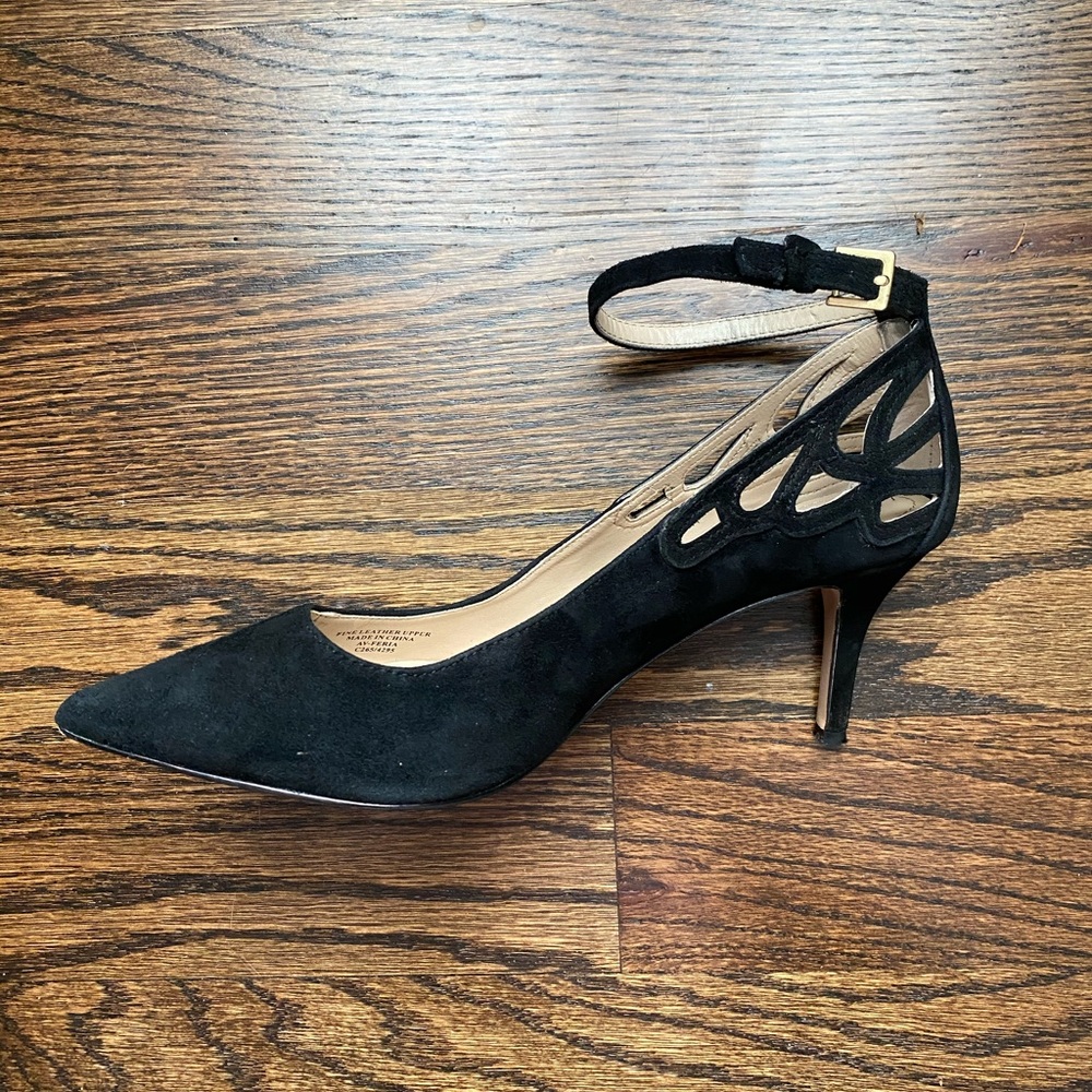 Adrienne Vittandi Suede Black Heels